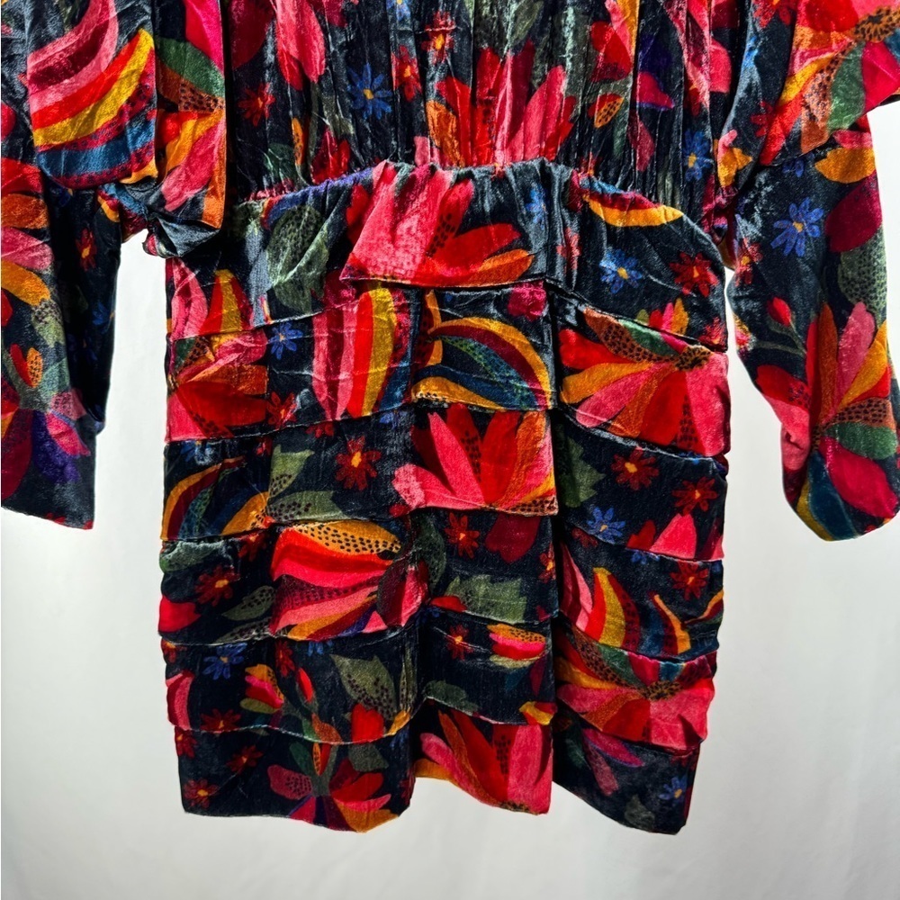 NWT Farm Rio Velvet Dress in Black‎ Banana Sky Size Medium - Picture 7 of 12